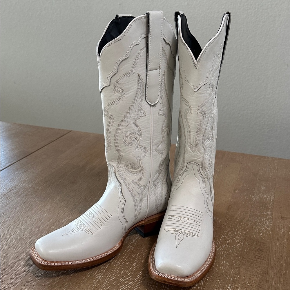 NEW 🤍🤍J.B. Dillon Reserve White Leather Western Boots